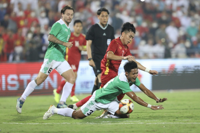 Laga Timnas Indonesia U-23 kontra Vietnam U-23. Dok. VNA Photo